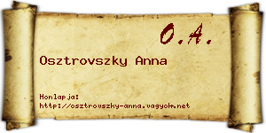 Osztrovszky Anna névjegykártya